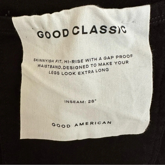 NWT Good American plus 18W Black Classic Hi Rise Jeans Skinnyish Fit 28” Inseam - Picture 7 of 8